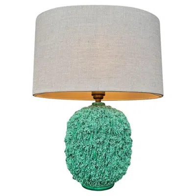Pre-owned Rörstrand A 1950s Studio Pottery Green "hedgehog" Lamp By Gunnar Nylund For .