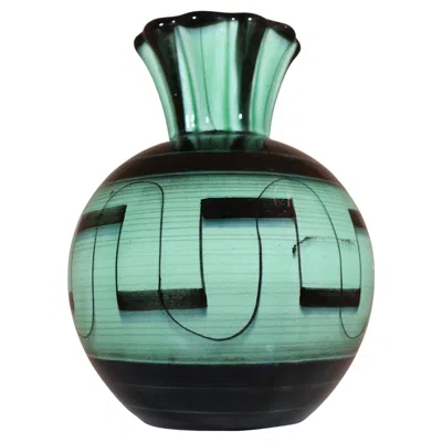 Pre-owned Rörstrand Art Deco Vase By Ilse Claesson, , Green And Black, 1930s