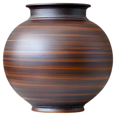 Pre-owned Rörstrand Brown Art Deco Stoneware Vase By Gunnar Nylund. Alp , Sweden, 1930s