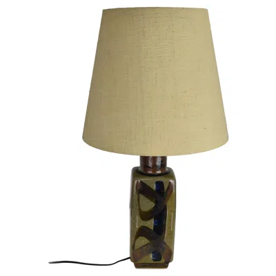 Pre-owned Rörstrand Carl Harry Stalhane Hand-painted Ceramic Table Lamp, , 1960s In Brown
