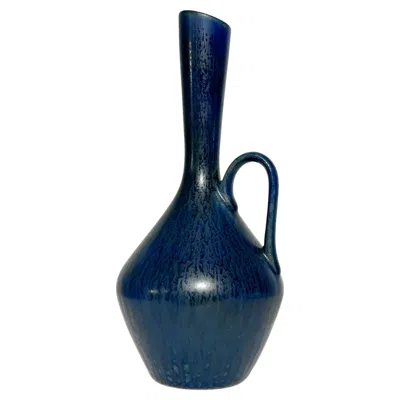Pre-owned Rörstrand Carl-harry Stalhane Vase Stoneware  Sweden Blue Hares Fur Glaze 1950s