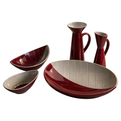 Pre-owned Rörstrand Carl-harry Stålhane For  “california” , Sweden, 1950s (set Of 5) In Brown