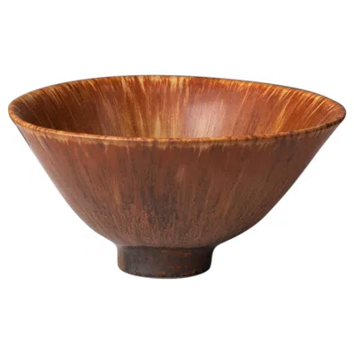 Pre-owned Rörstrand Carl-harry Stålhane Hare's Fur Glaze Bowl For  In Brown