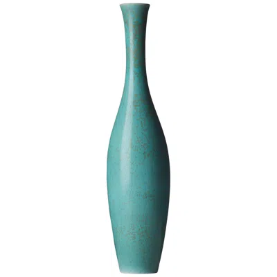 Pre-owned Rörstrand Carl-harry Stålhane Large Ceramic Turquoise Spotted Glaze Vase, 1950s In Blue