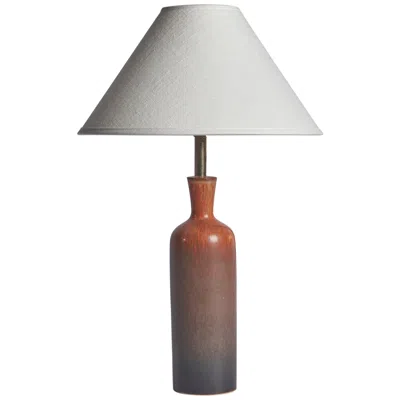 Pre-owned Rörstrand Carl-harry Stålhane, Table Lamp, Stoneware, Brass, Sweden, 1950s In Transparent