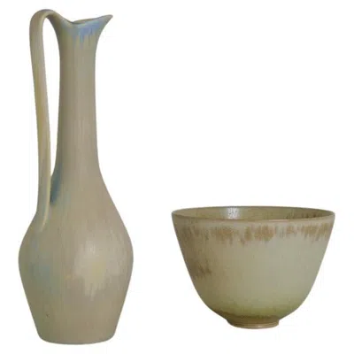Pre-owned Rörstrand Collection Of 2 Ceramic Vessels By Gunnar Nylund  Sweden, 1950s In Brown
