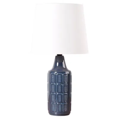 Pre-owned Rörstrand Danish Mid-century Blue Ceramic Table Lamp By Einar Johansen For Søholm, 1960s