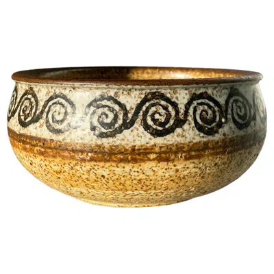 Pre-owned Rörstrand Drejargruppen Ceramic Decorative Bowl, 1974 In Brown