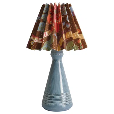 Pre-owned Rörstrand Dusty Blue Ceramic Table Lamp By , Sweden 1980s