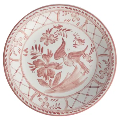 Pre-owned Rörstrand Folk Art Dish With Red Floral Motif By Ilse Claesson For , Sweden 1930