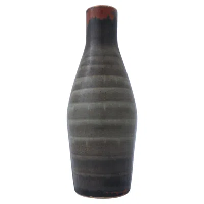 Pre-owned Rörstrand Gray Midcentury Modern Ceramic Vase, Carl-harry Stålhane,