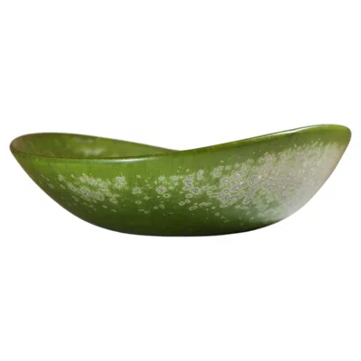 Pre-owned Rörstrand Green Ceramic Bowl Stunning Glaze Carl-harry Stålhane  -