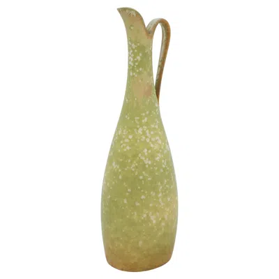 Pre-owned Rörstrand Green Vase With Handle, Gunnar Nylund, , 1950s, Mid Century Vintage