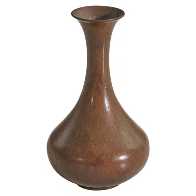 Pre-owned Rörstrand Gunnar Nylund, "ara" Model Vase, Stoneware, Rörstand, Sweden, 1950s In Brown