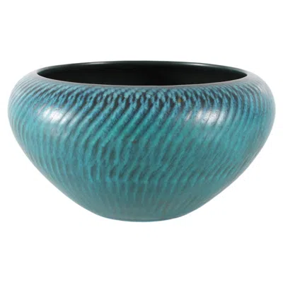 Pre-owned Rörstrand Gunnar Nylund Bowl By Nymølle, Turquoise-blue Glaze 1960s - Mid-century Denmark