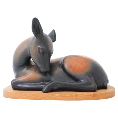 Pre-owned Rörstrand Gunnar Nylund Deer Sculpture, Ceramic, , 1950s, Excellent In Gray