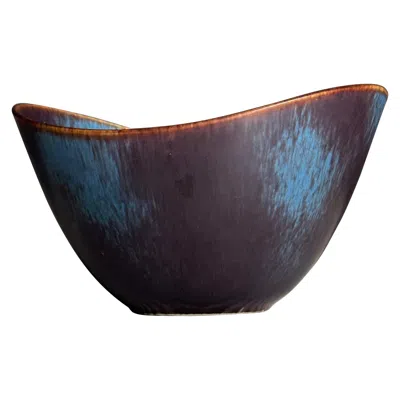 Pre-owned Rörstrand Gunnar Nylund For  Large Axk Stoneware Bowl In Black