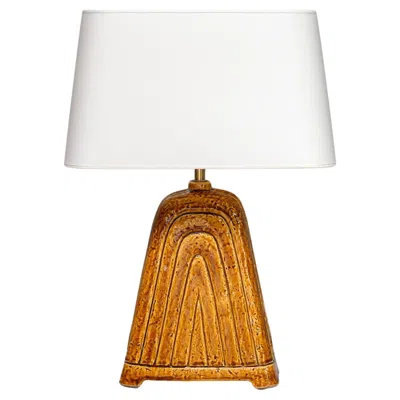 Pre-owned Rörstrand Gunnar Nylund Mustard Yellow 'chamotte' Table Lamp, , Sweden, 1950s