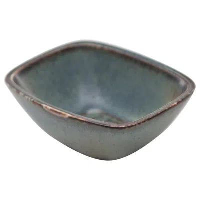 Pre-owned Rörstrand Gunnar Nylund "nsr" Dish Blueish Green Haresfur Glaze, Rorstrand Sweden, 1960s