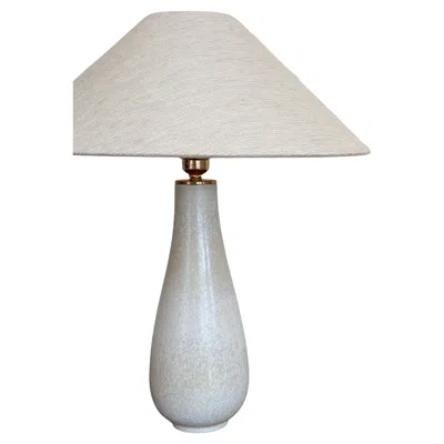 Pre-owned Rörstrand Gunnar Nylund Speckled White Stoneware Table Lamp. 1940s.
