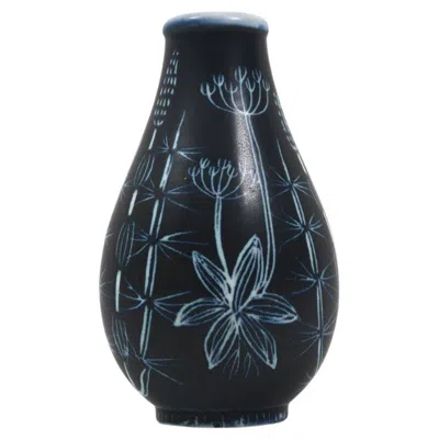 Pre-owned Rörstrand Hertha Bengtsson Ceramic Vase For , 1960s Scandinavian Modern In Black