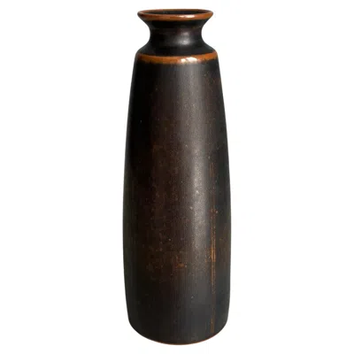 Pre-owned Rörstrand Höganäs Stoneware Vase, Brown Glaze, Scandinavian Modern, 1960s