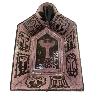 Pre-owned Rörstrand Large Birger Kaipiainen Faience Wall Relief, 9 Women & A Rose,  1950s In Brown