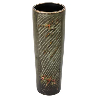 Pre-owned Rörstrand Large, Gray Cylindric Vase - Carl-harry Stålhane  Atelier Scandinavian