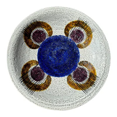 Pre-owned Rörstrand Large Olle Alberius For  "kurbits" Centerpiece Bowl, 1960s In Gray