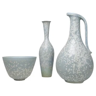 Pre-owned Rörstrand Midcentury Modern Set Of 3 Ceramic Pieces  Gunnar Nylund, Sweden, 1950s In Transparent