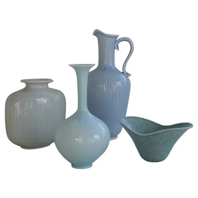 Pre-owned Rörstrand Midcentury Modern Set Of 4 Ceramic Vases  Gunnar Nylund, Sweden, 1950s In Transparent