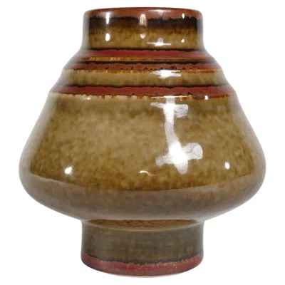 Pre-owned Rörstrand Mid-century Modern Stoneware Bamboo Vase, By Olle Alberius For , Sweden In Brown