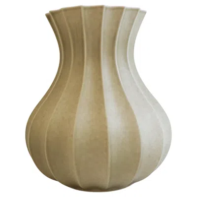Pre-owned Rörstrand Olive Green / Grey Ceramic Vase, Pia Rönndahl , Scandinavian Modern