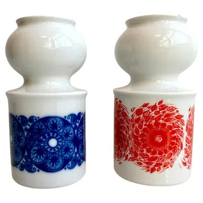 Pre-owned Rörstrand Pair Of Petit Segmented Vases By Olle Alberius For , Sweden, 1960's In Transparent