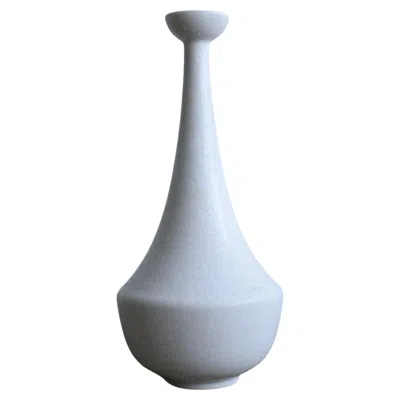 Pre-owned Rörstrand Rare Egg-shell Mimosa White Vase By Gunnar Nylund For , Sweden, 1950s