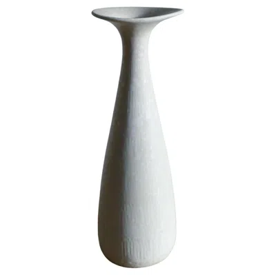Pre-owned Rörstrand Rare Egg-shell Mimosa White Vase By Gunnar Nylund For , Sweden, 1950s