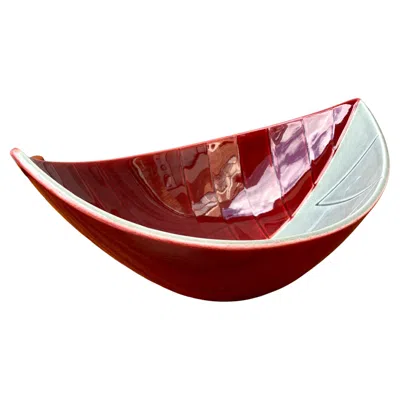 Pre-owned Rörstrand Red Ceramic California Bowl By Stålhane For Rörstran, Sweden Mid-century Modern