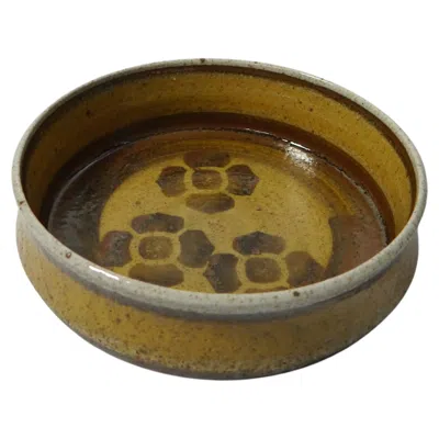 Pre-owned Rörstrand Rustic Boho Chic Ceramic Bowl, By Drejargruppen For , Sweden 1975 In Brown