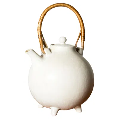Pre-owned Rörstrand Scandinavian Functionalist Stoneware Teapot By Gunnar Nylund, 1940s In Sand