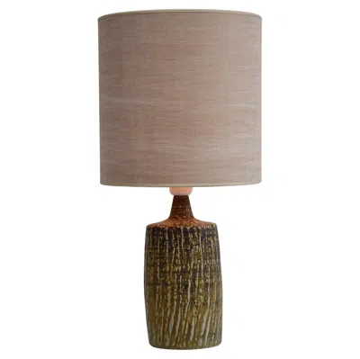 Pre-owned Rörstrand Scandinavian Modern Ceramic Glazed Table Lamp 'rubus' By Gunnar Nylund In Brown