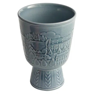 Pre-owned Rörstrand Scandinavian Modern French Blue Vase By Gunnar Nylund For , Sweden 1950