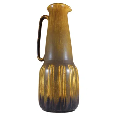 Pre-owned Rörstrand Scandinavian Modern Stoneware Vase By Gunnar Nylund, Brown Pitcher