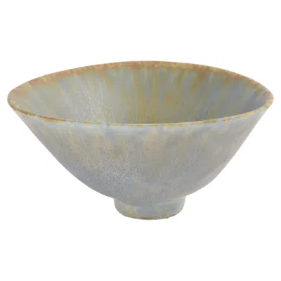 Pre-owned Rörstrand Sweden Ceramic Bowl Dusted Green Haresfur, Carl-harry Stålhane, 1950s