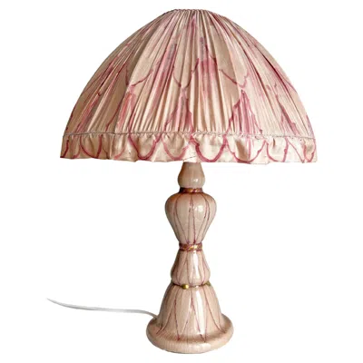 Pre-owned Rörstrand Swedish Grace Pink Ceramic Table Lamp By Louise Adelborg For , Ca1920s
