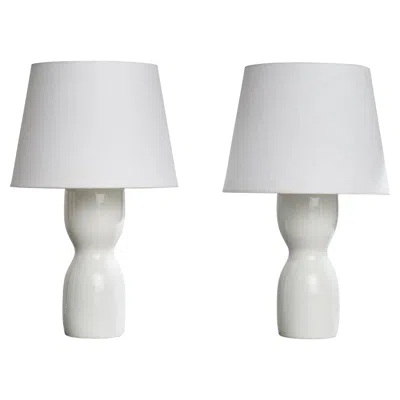 Pre-owned Rörstrand Sylvia Leuchovius, Table Lamps, Stoneware, Sweden, 1960s In Transparent