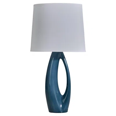 Pre-owned Rörstrand , Table Lamp, Blue Stoneware, Sweden, 1950s