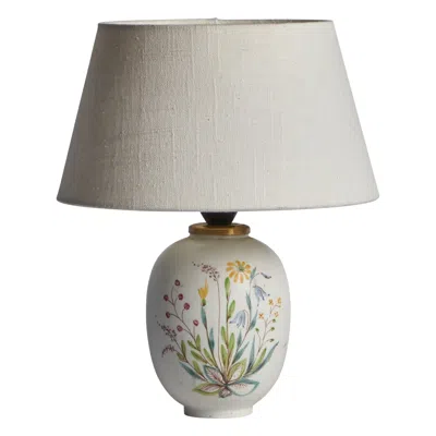 Pre-owned Rörstrand , Table Lamp, Stoneware, Brass, Sweden, 1950s In Transparent