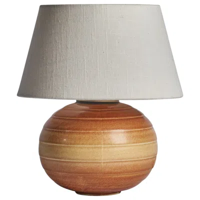 Pre-owned Rörstrand , Table Lamp, Stoneware, Sweden, 1940s In Brown