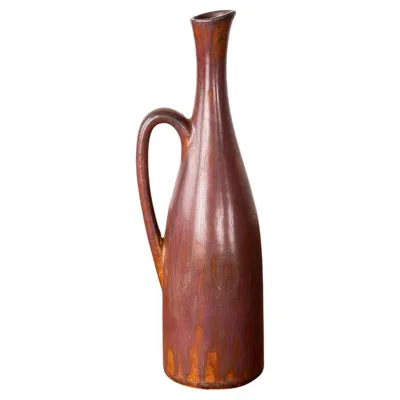 Pre-owned Rörstrand Vase In Brown Glazed Ceramic By Gunnar Nylund For  Sweden 1960.