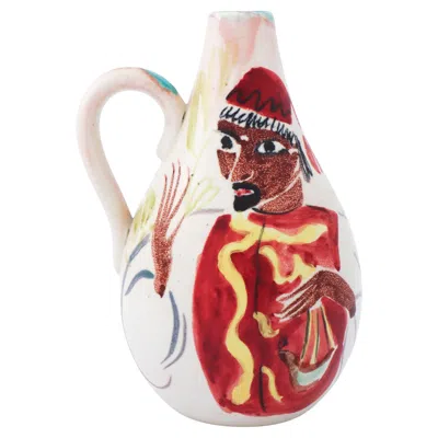 Pre-owned Rörstrand White Painted Unique Vase, Carl-harry Stålhane , Midcentury Vintage